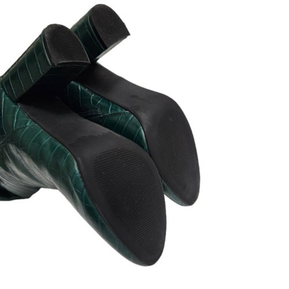 Madden Girl Ronni Dark Green Croc-embossed Knee High Boots - Picture 11 of 15